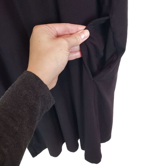 J. CREW Black Crew Neck Sleeveless Flowy Maxi Dress with Pockets Size: XX-Small - Picture 5 of 6